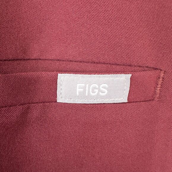 Figs Technical Collection Casma Three Pocket Scrub Top Womens Medium Burgundy - Picture 9 of 14